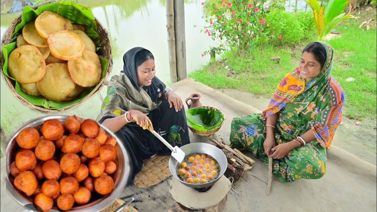 এই বর্ষায় প্রথমবার তালের বড়া বানালাম সাথে চিনির ভাজা পিঠা আর জমিয়ে খাওয়া