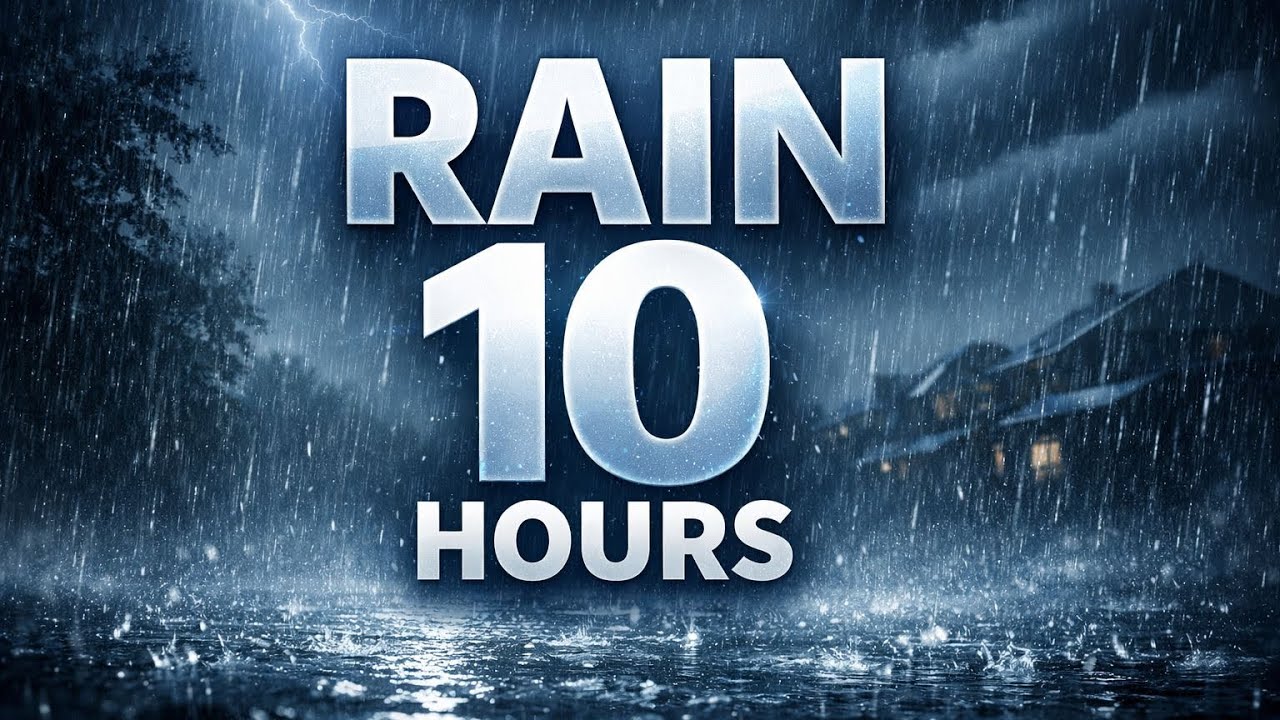 10 Hours Heavy Rain Sounds for Deep Sleep 🌧️ | Relaxing Rain & White Noise | Study, Insomnia Relief