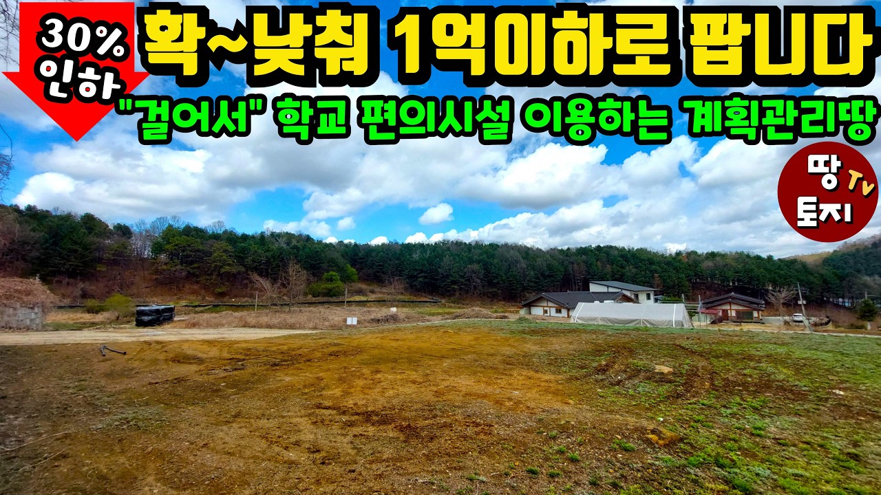 가격을 확~! 낮춰서 1억이하 소액으로 양평 땅 매도합니다 학교와 각종 편의시설들을 걸어서 이용하는 최상의 입지 계획관리 토지 세컨하우스 주말주택 별장 전원주택 땅 #양평1억이하땅