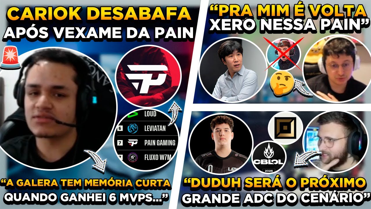 CARIOK SE PRONUNCIA APÓS VEXAME DA PAIN ! PAIN É O PIOR TIME DO CBLOL ? RANGER CITA ASPAS FORTES