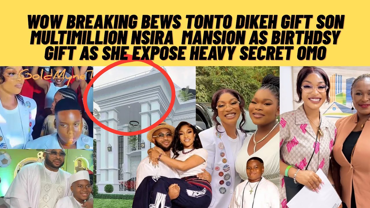 Wow tonto surprise son multimillion naira mansion birthday gift, as shocking secret finally drop
