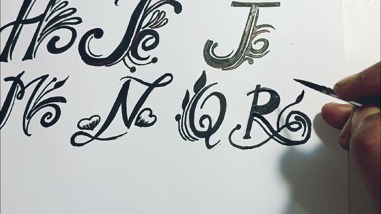 How to make Tattoo Art from Letter O,P,Q,R,S,T And U / Tattoo Design  / Basic Tattoo Design 