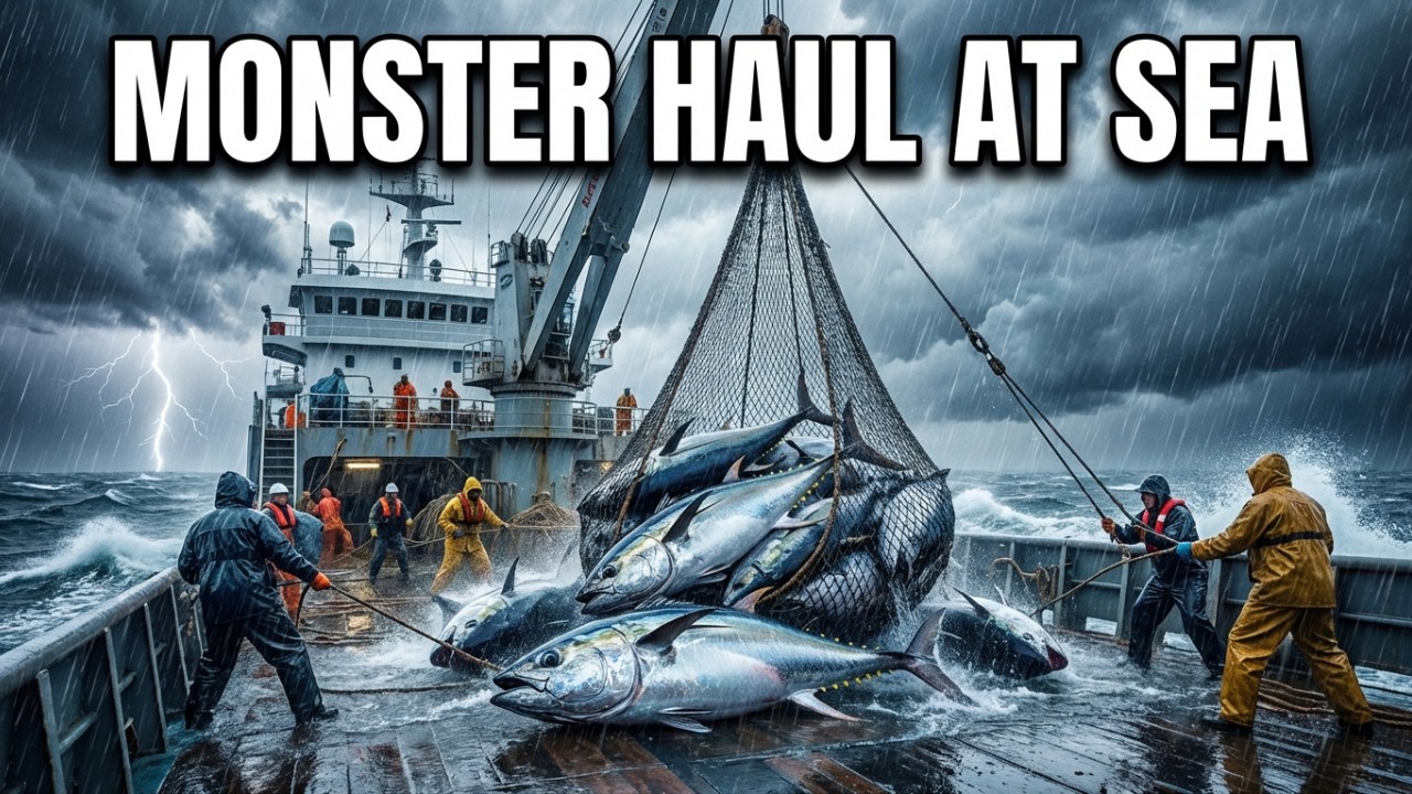 Catching Monster Tuna at Sea – Big Ship Fishing Action (Insane Haul!)