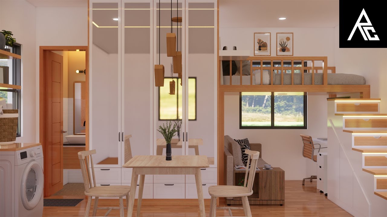Affordable Tiny House with Loft Bed Design Idea (5x5 Meters Only)