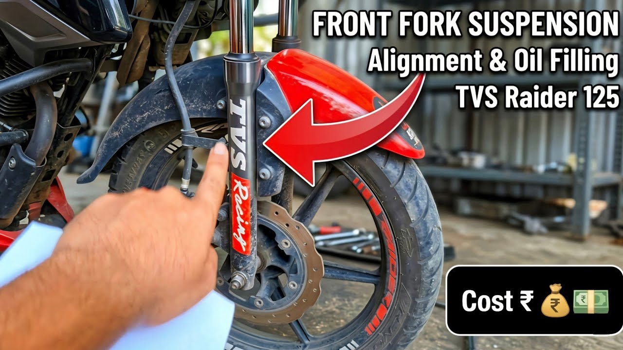 TVS Raider 125 Front Fork Suspension Alignment Cost | Fork Suspension Oil Filling Charge