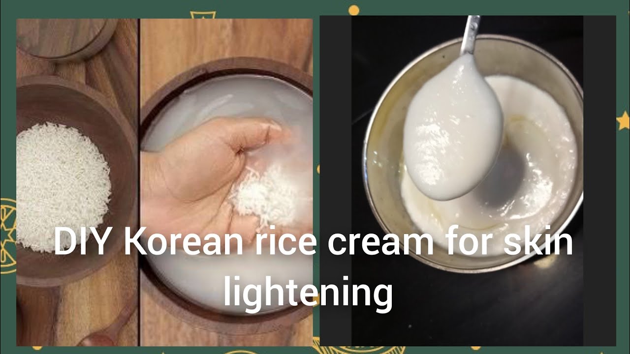 amazing skin whitening Korean rice cream easy to make at home with kitchen ingredients! must try