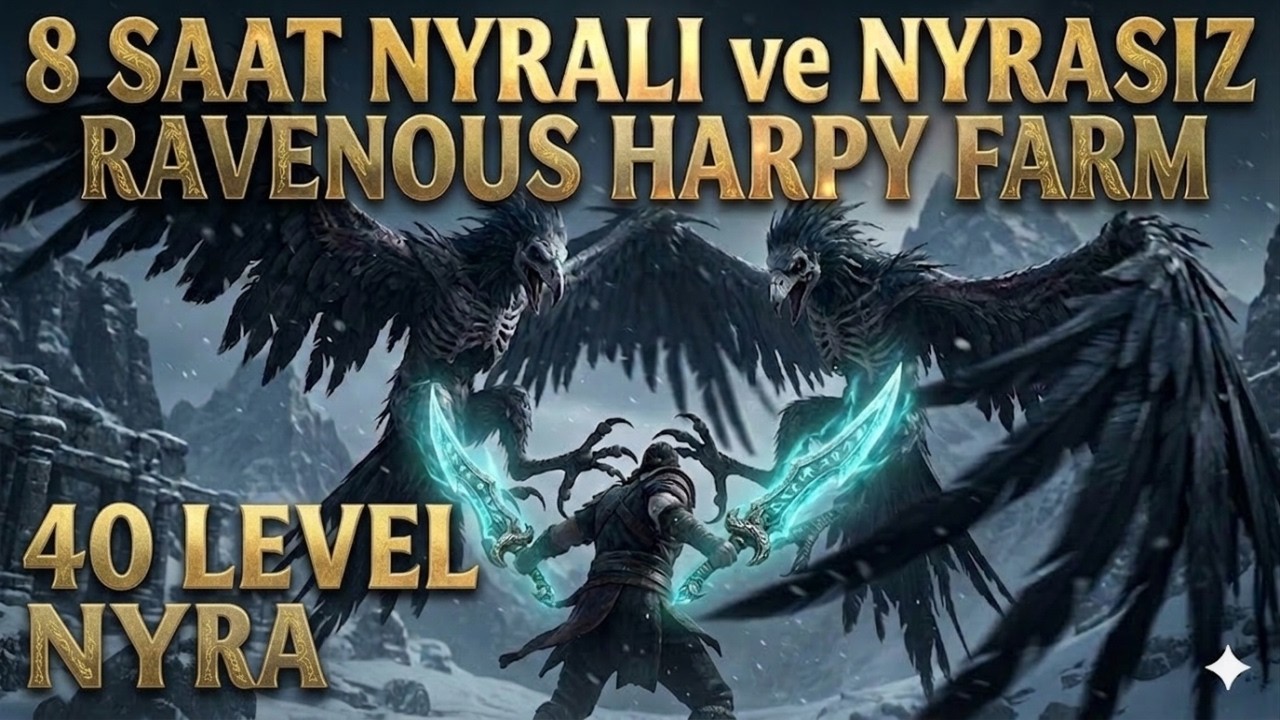 DW Ravenous Harpy FARM | 8 SAAT NYRA'LI ve NYRASIZ Test Devam ! | Rise Online AARVAD #67