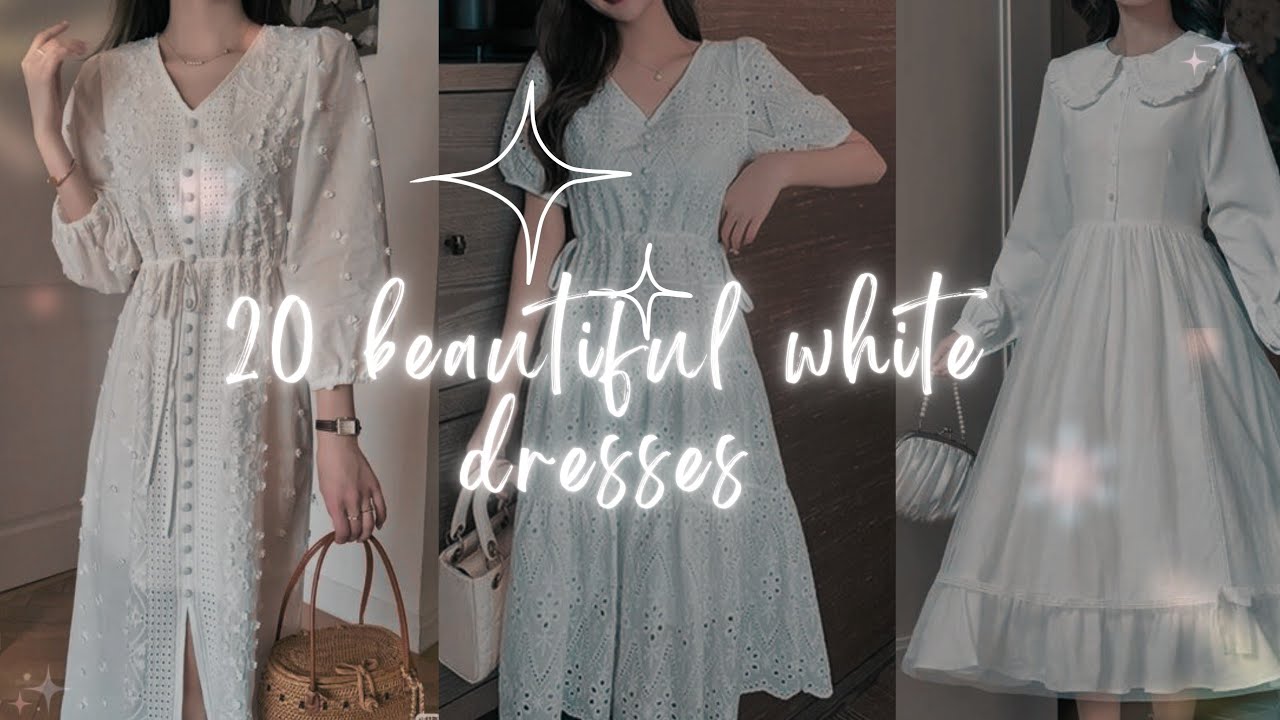 20 Beautiful korean style  white dresses for girls |