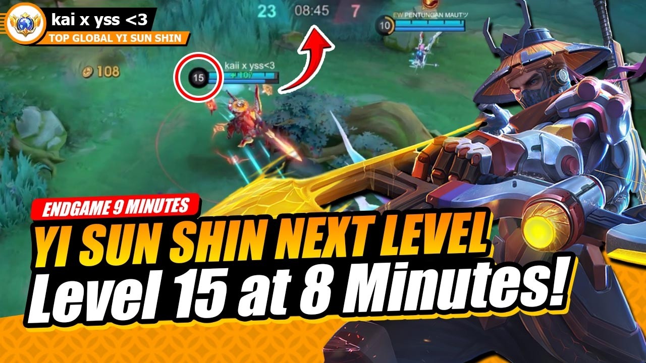LEVEL 15 AT 8 MINUTES! ENDGAME 9 MINUTES? YSS NEXT LEVEL! - Top Global Yi Sun Shin - Mobile Legends