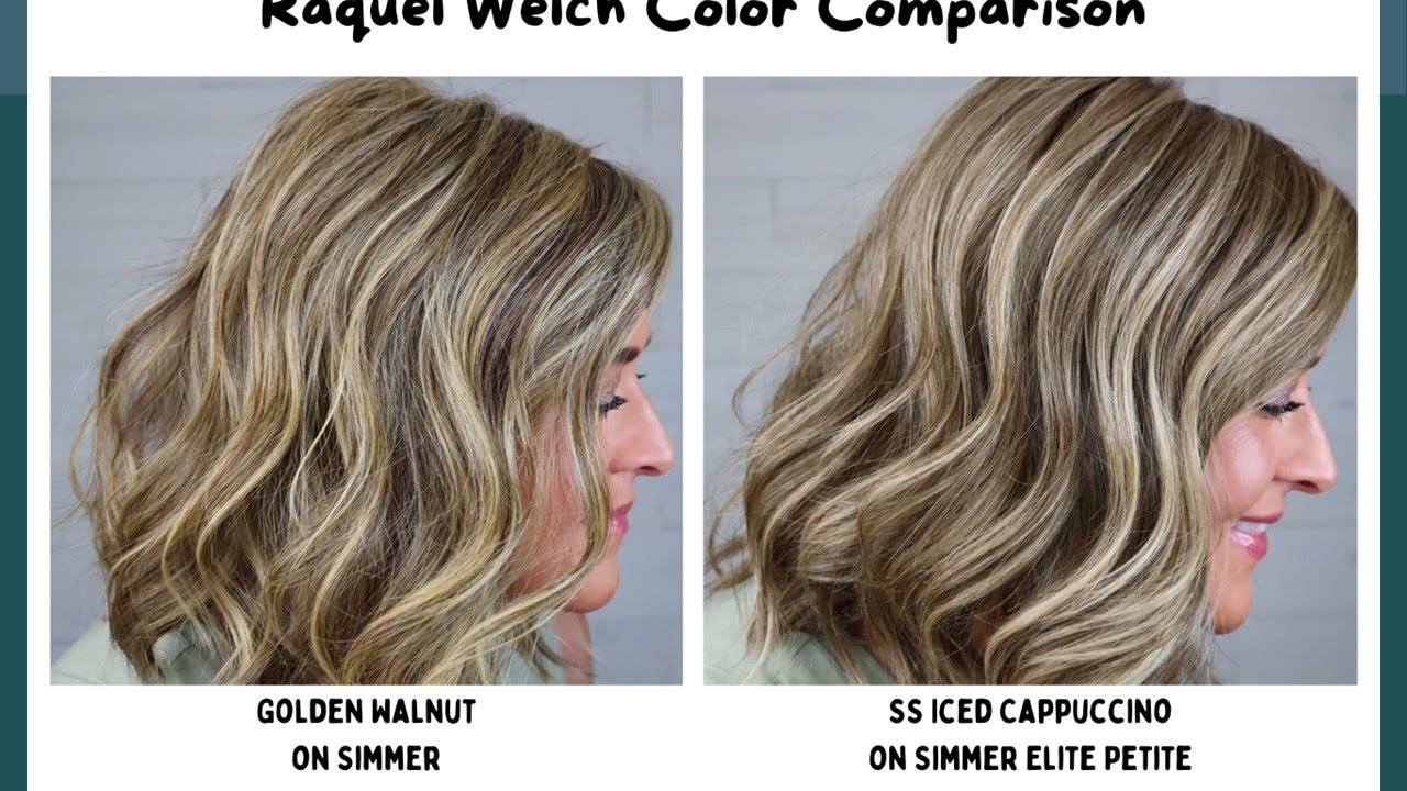 Raquel Welch Wigs SS Iced Cappuccino RL10/22SS vs Golden Walnut RL11/25 | Color Comparison