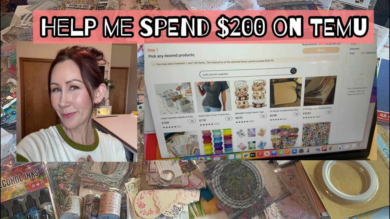 Help me go on a TEMU shopping spree for journaling items