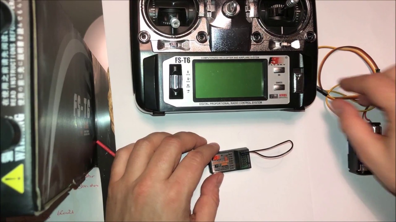 Wie verbinde ich einen FS-R6B Receiver mit einer Flysky FS-T6