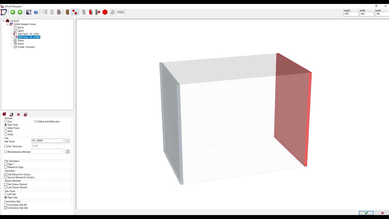Create mortise and tenon with imos