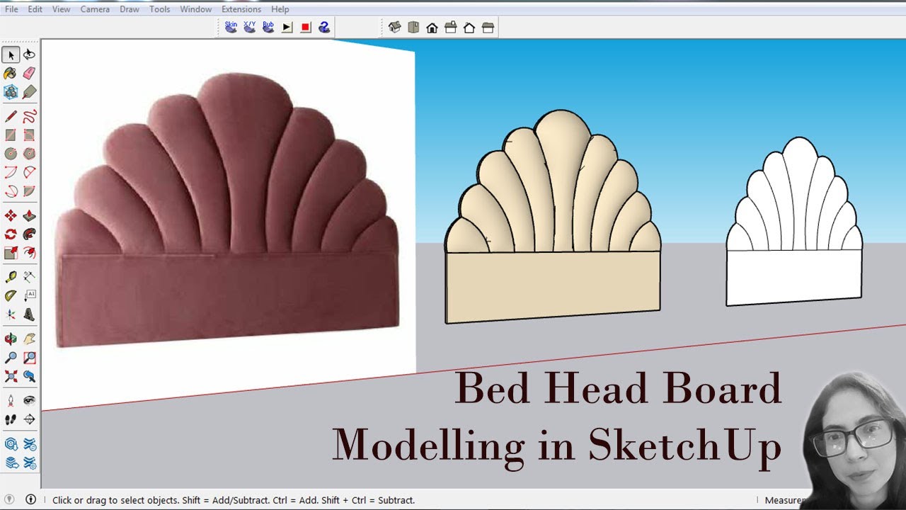 Bed Head Board Modelling in SketchUp