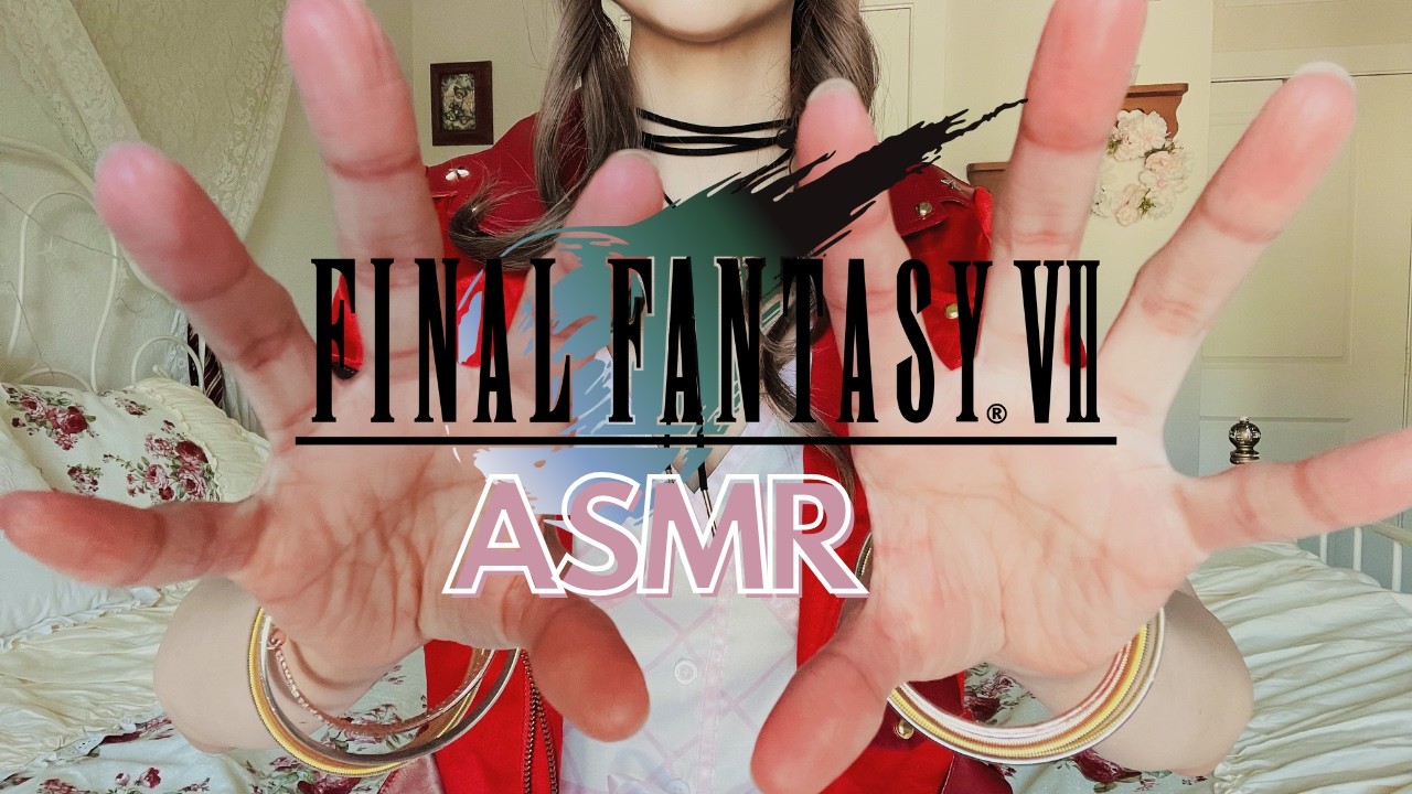 Final Fantasy Aerith Cosplay ASMR Hand Movements 🌙 plucking, positive affirmations & mouth sounds