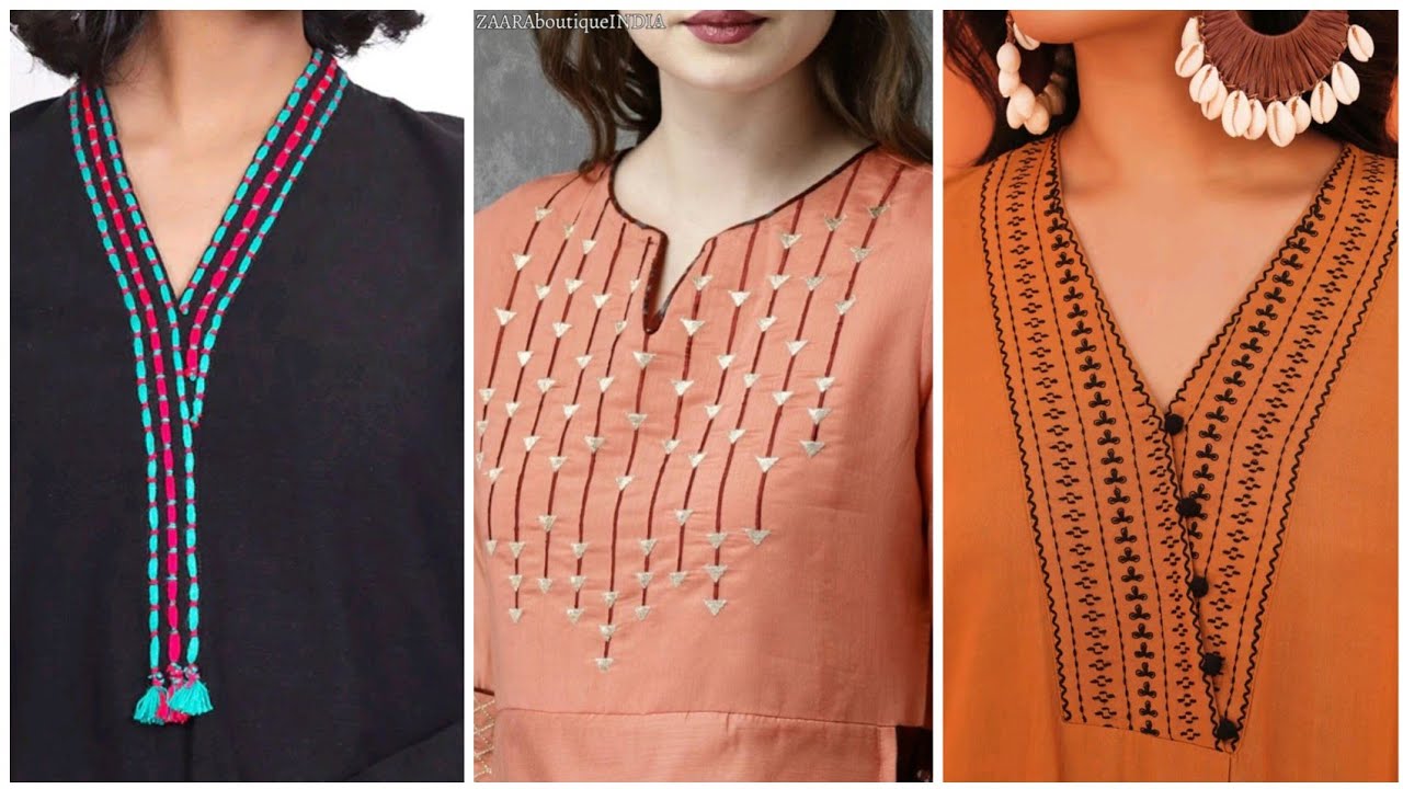 Hand Embroidery Neck Design 2026 , Simple Neck Designs, Embroidery Designs 
