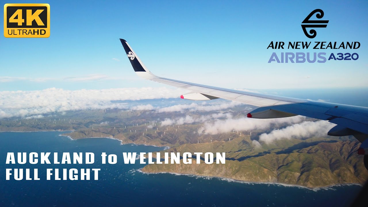 ✈️ 4K FULL FLIGHT | Air New Zealand | Auckland - Wellington | Airbus A320 | DJI Osmo Pocket