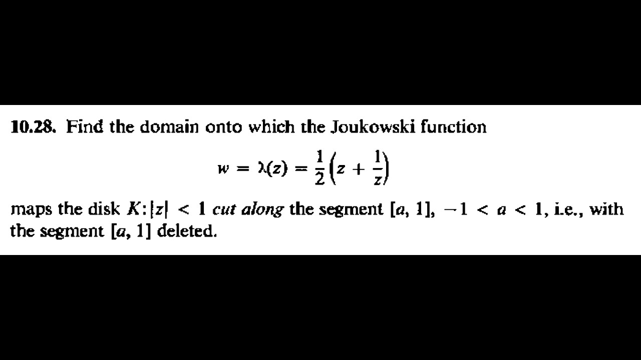 Complex Analysis -Markushevich's book1 Prob 10.28: Joukowski Function