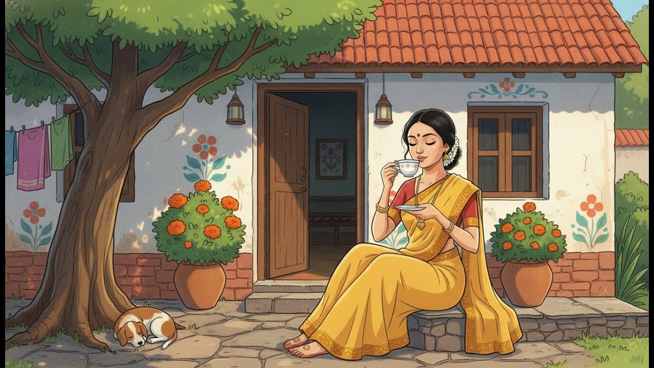 A Quiet Village Morning 🌅 | Amma Making Mango Pickle 🥭🍃 | Cozy Indian Ghibli Slow Life