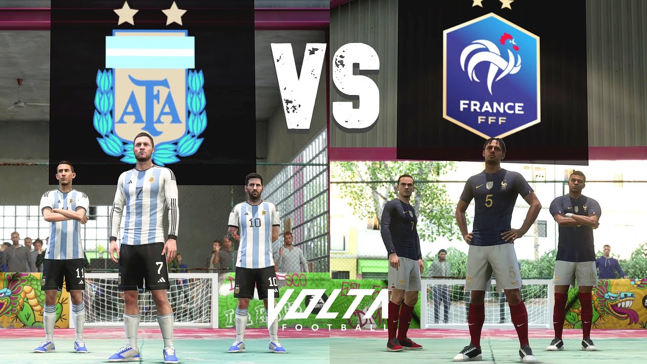 Messi, Di Maria, De Paul vs Mbappe, Griezmann, Kounde - VOLTA FIFA 23 | PS5 4K60 HDR