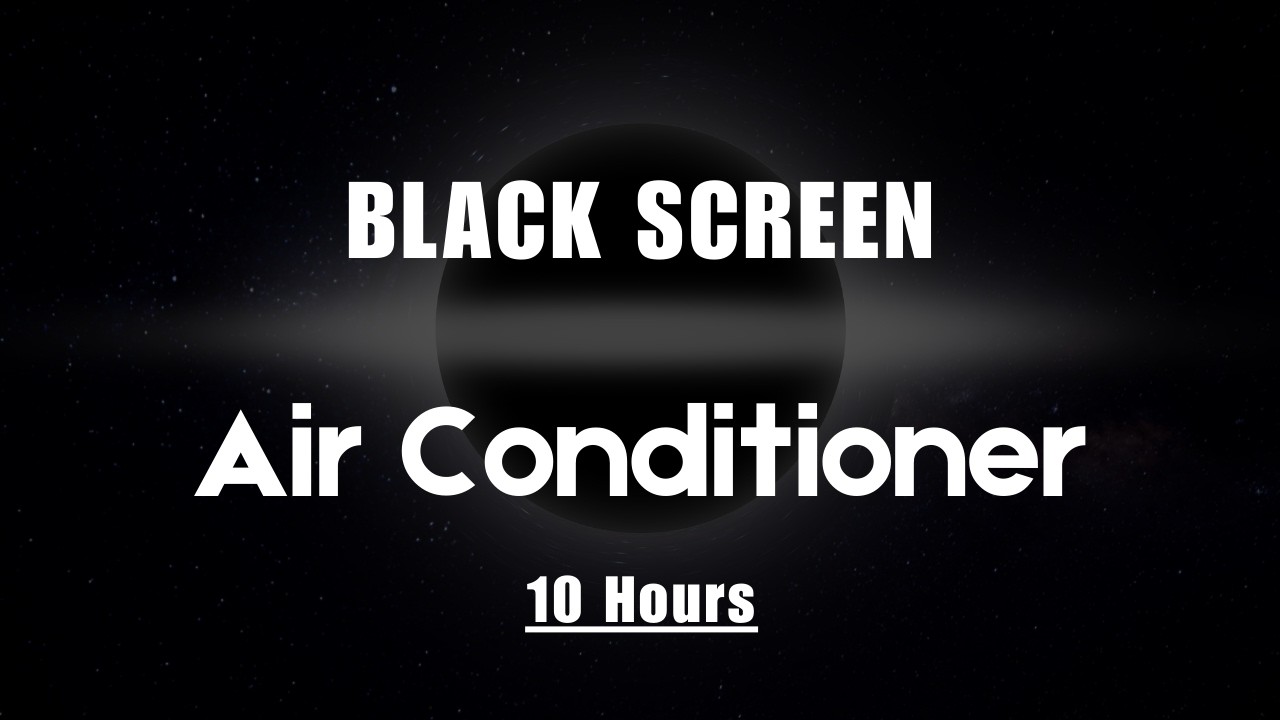 ⬛ Air Conditioner HVAC Sound | Black Screen White Noise for Deep Sleep (10 Hours)