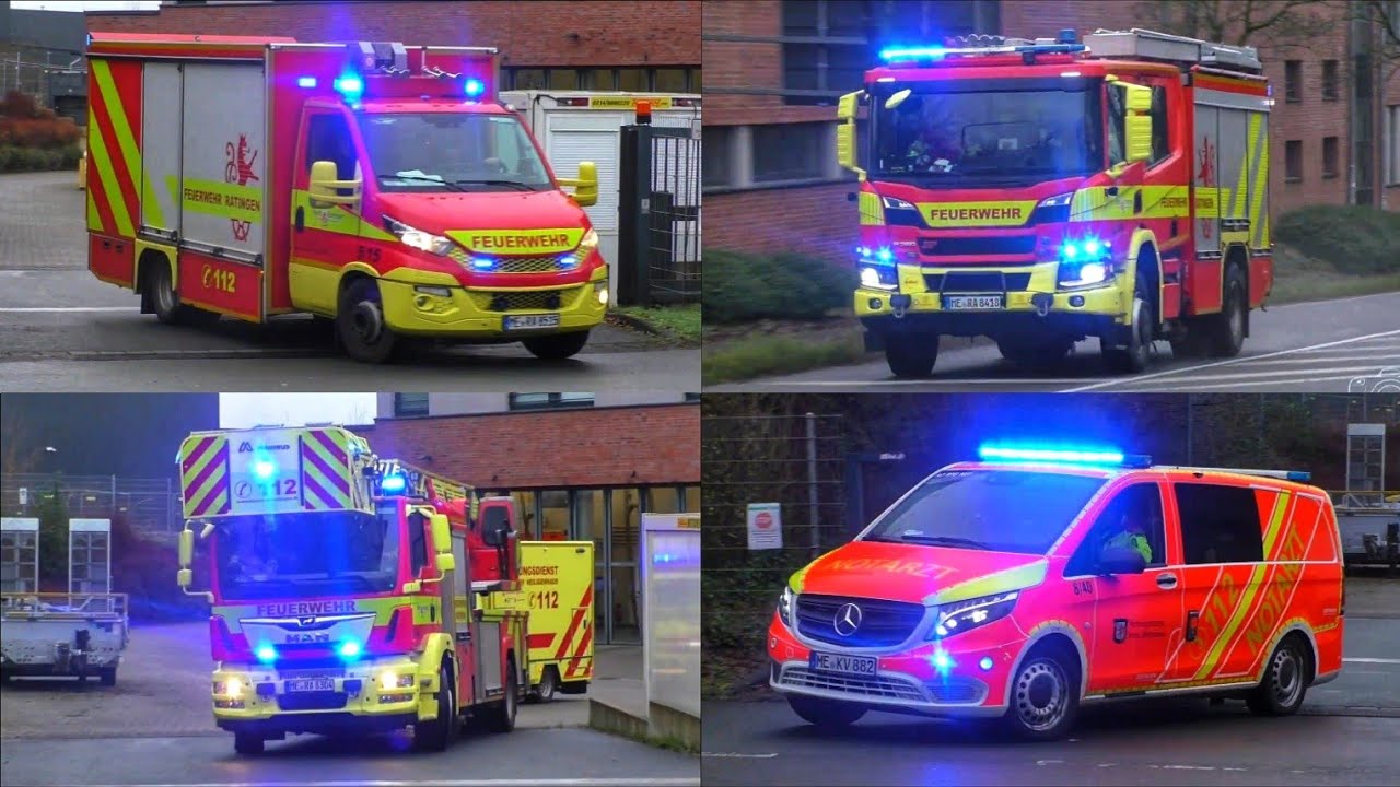 [🚒Löschzug, FF-HLF, KEF unm.🚨] Einsatzfahrten 》Feuerwehr & Polizei / Stadt Ratingen || 