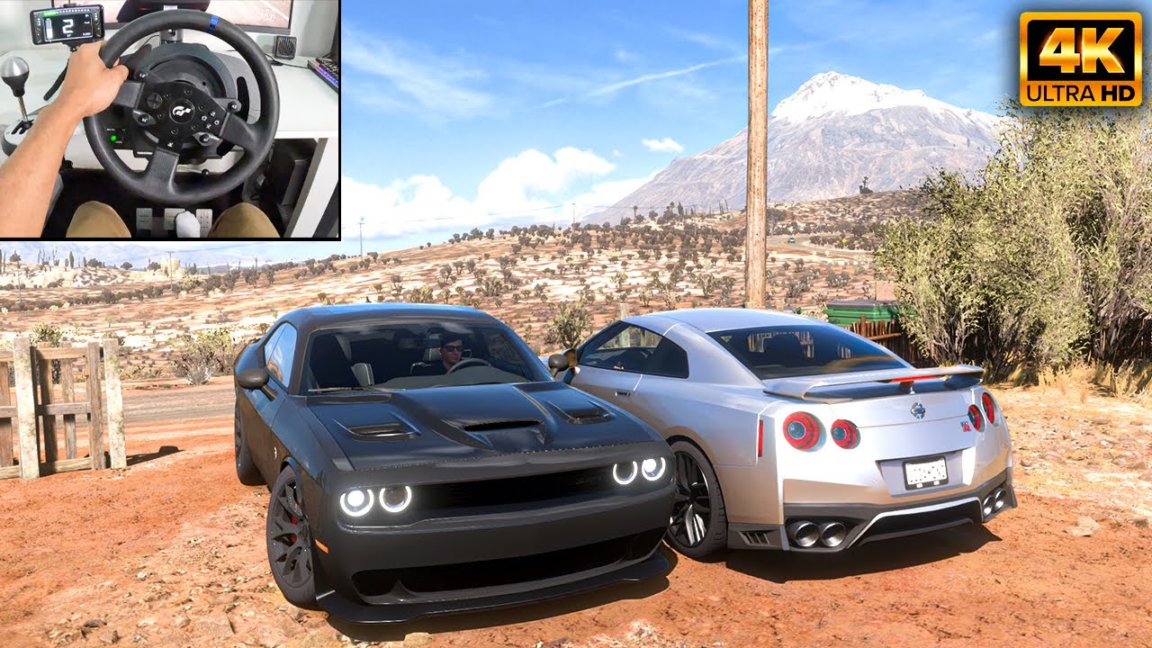Dodge Challenger SRT Hellcat & Nissan GT-R R35 | Forza Horizon 5 | Thrustmaster T300RS gameplay