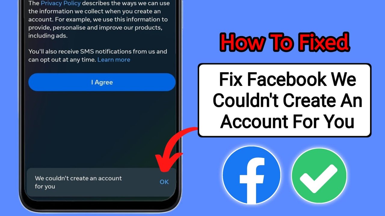 Facebook Account Create Problem Fix,  We couldn't create and account for you, (New Method2025).