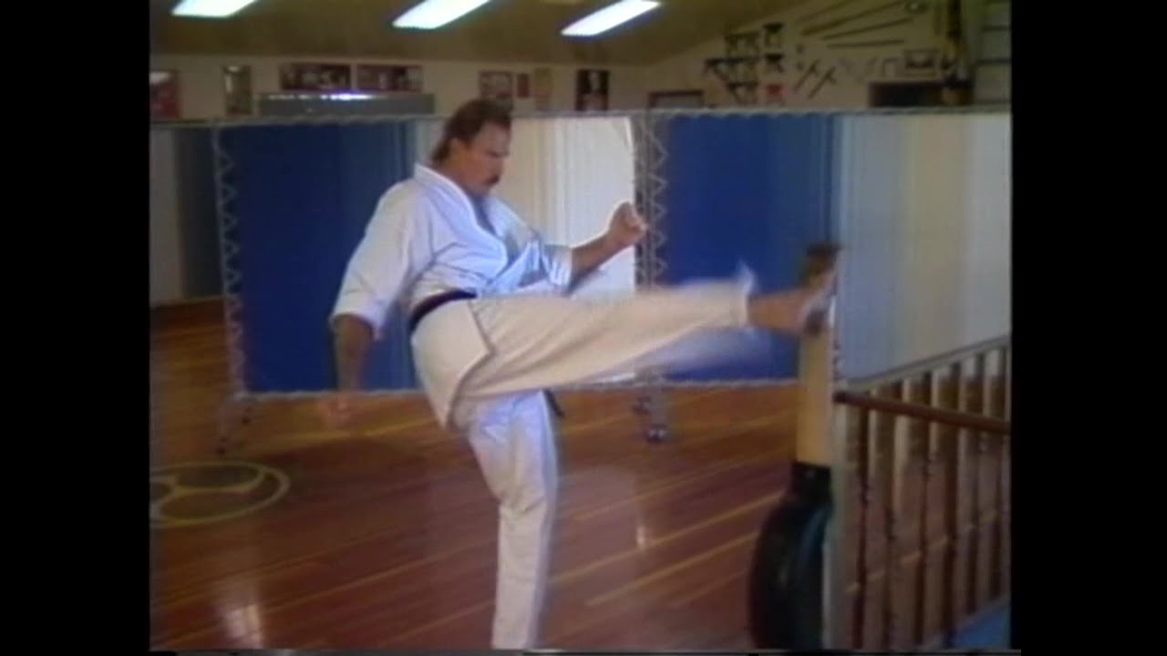 Intense, Explosive Okinawan Makiwara Body Training (Tai Gitae) and Board Breaking (Tamashiwara).