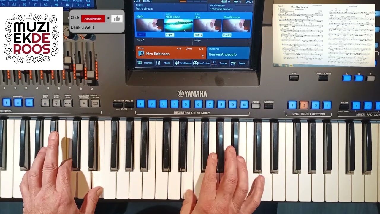 Yamaha Genos Songstyle demo: Mrs. Robinson (Simon & Garfunkel)