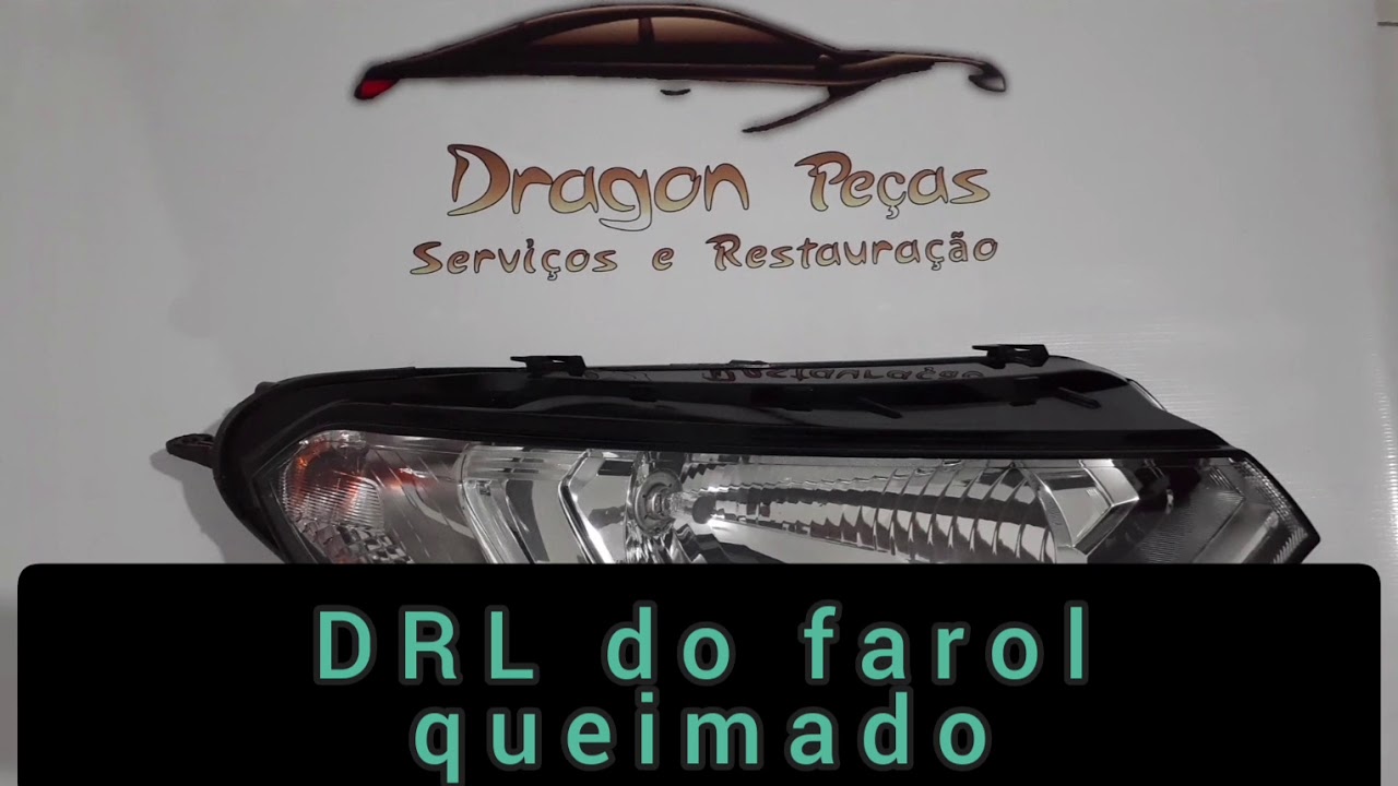 farol da EcoSport com DRL queimado com solu&ccedil;&atilde;o.