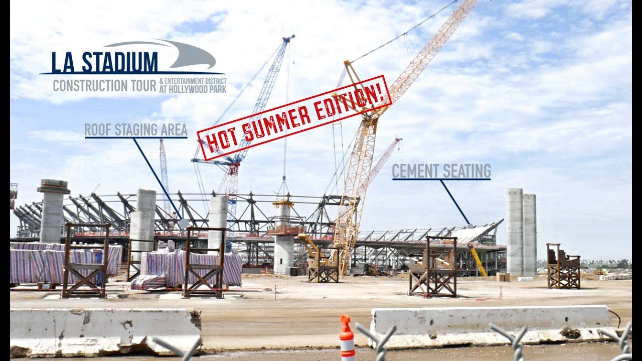 LA Stadium Construction Tour | Roof Crane/Top Deck Concrete Seating and more!