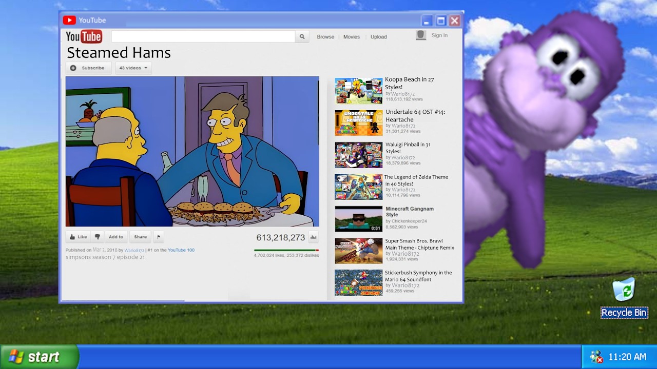Steamed Hams, but Skinner and Chalmers were replaced by BonziBUDDY