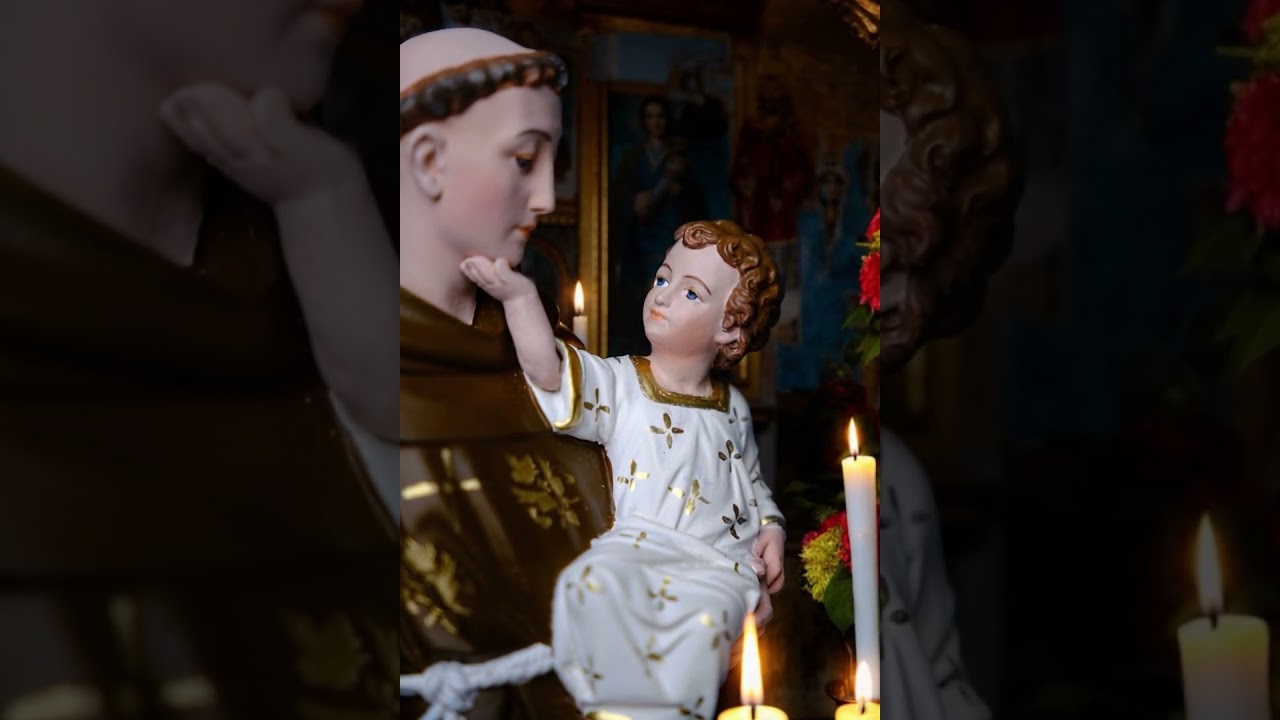 St. Anthony of Padua Holding Baby Jesus Statue – 30 cm | Catholic Religious Art