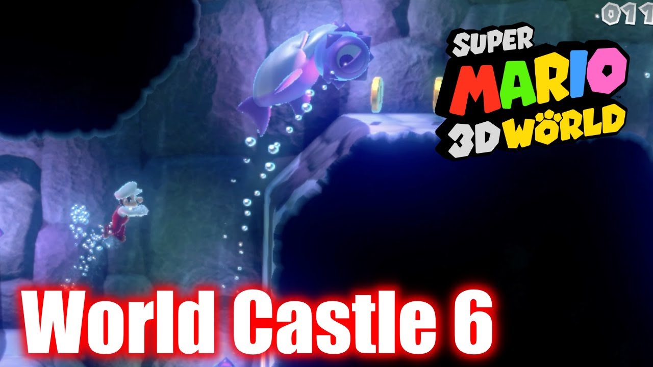 Super Mario 3D World - World Castle 6 - Rammerhead Reef - All Stars & Stamp 100% Walkthrough