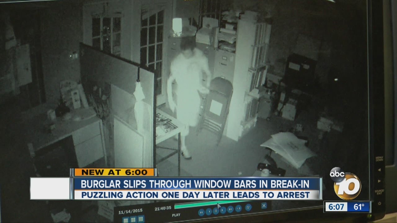 Burglar slips through window bars in break-in