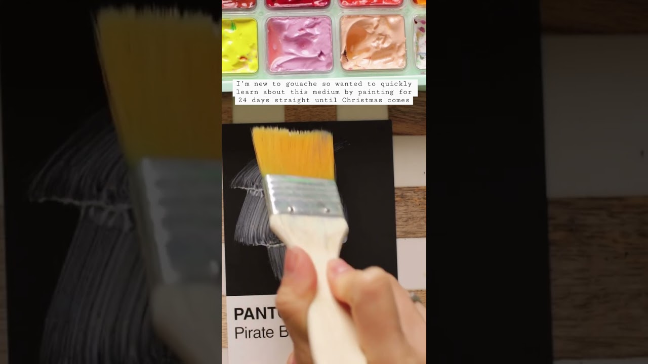 24 Days of Painting Challenge | learning how to paint with gouache ✨ #art #gouache #diy #christmas