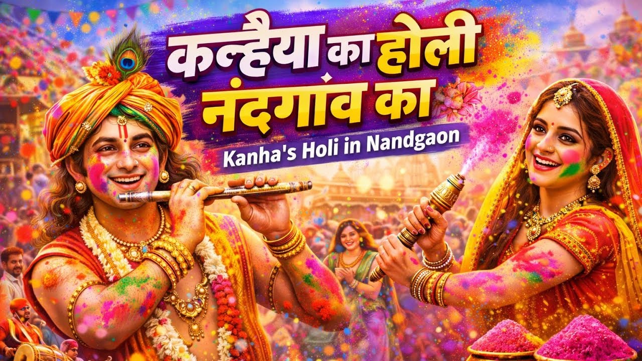 **कन्हैया का होली 🎨 | नंदगांव में रंगों का महोत्सव | Radha Krishna Holi Song 2026 | #viral #holi 