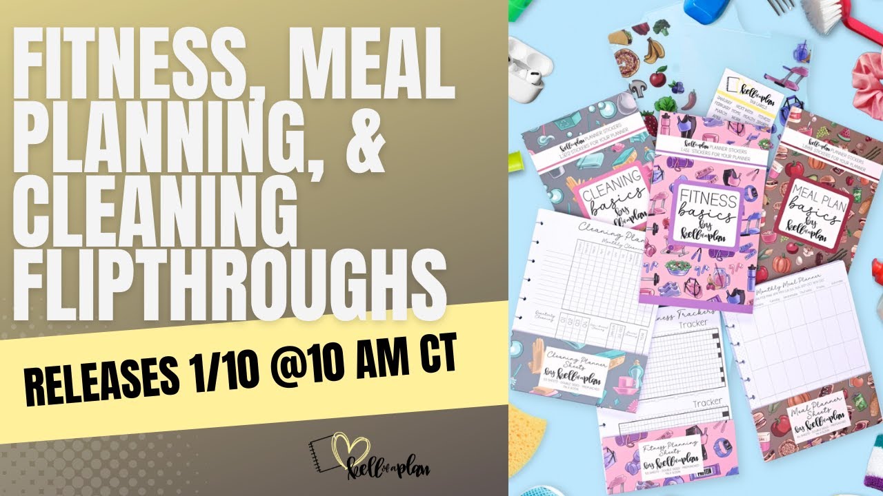 Meal Planning + Fitness + Cleaning Paper Packs & Sticker Book Release- 1/10/25 @ 10:00 am ct