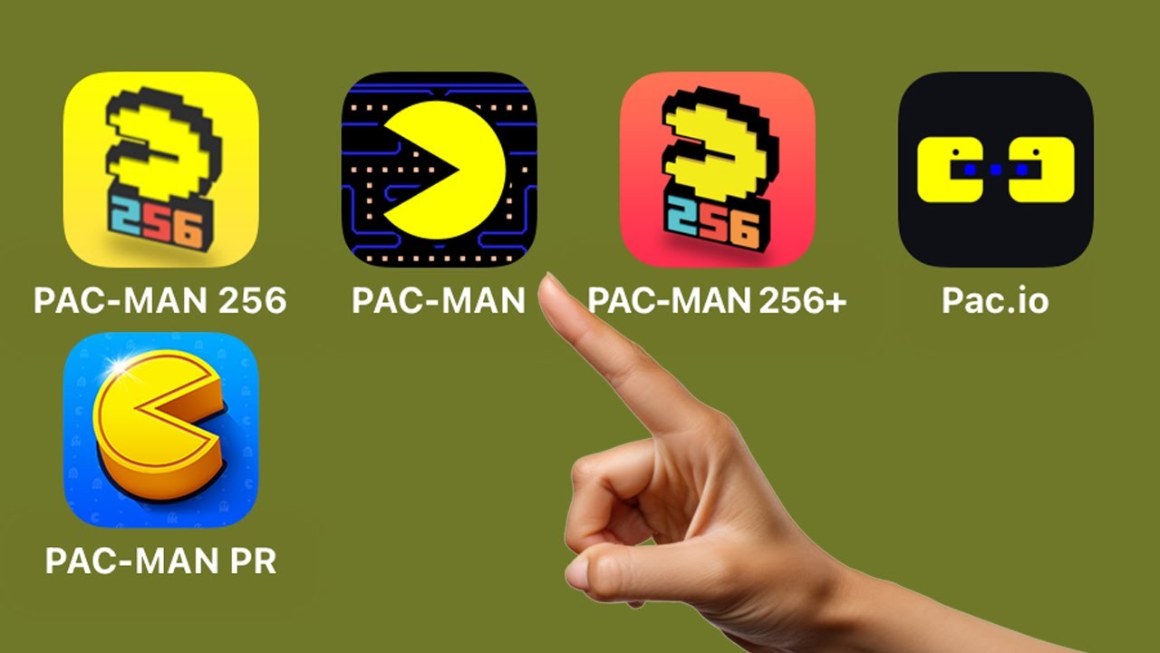 5 Pac-Man Games iOS iPadOS: Pac-Man 256,Pac-Man,Pac-Man 256+,Pac.io,Pac-Man Party Royale
