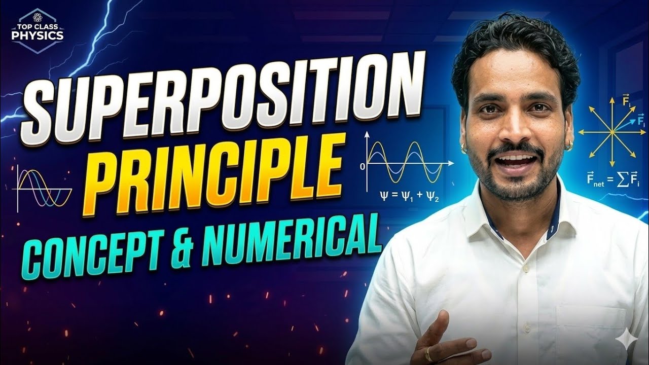 SUPERPOSITION PRINCIPLE COULOMB'S VECTOR FORM CONCEPT +NUMERICAL 