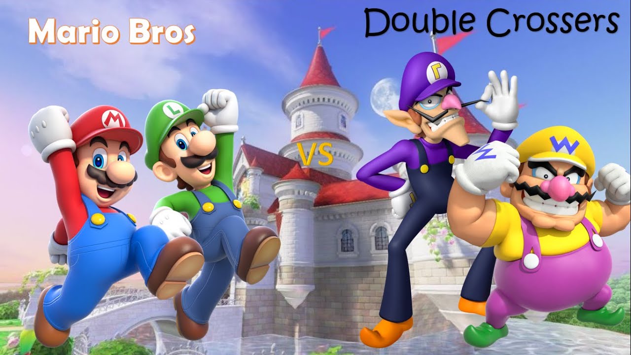 Mario Tennis Aces - Mario and Luigi vs Wario and Waluigi (Mario Bros vs Double Crossers)