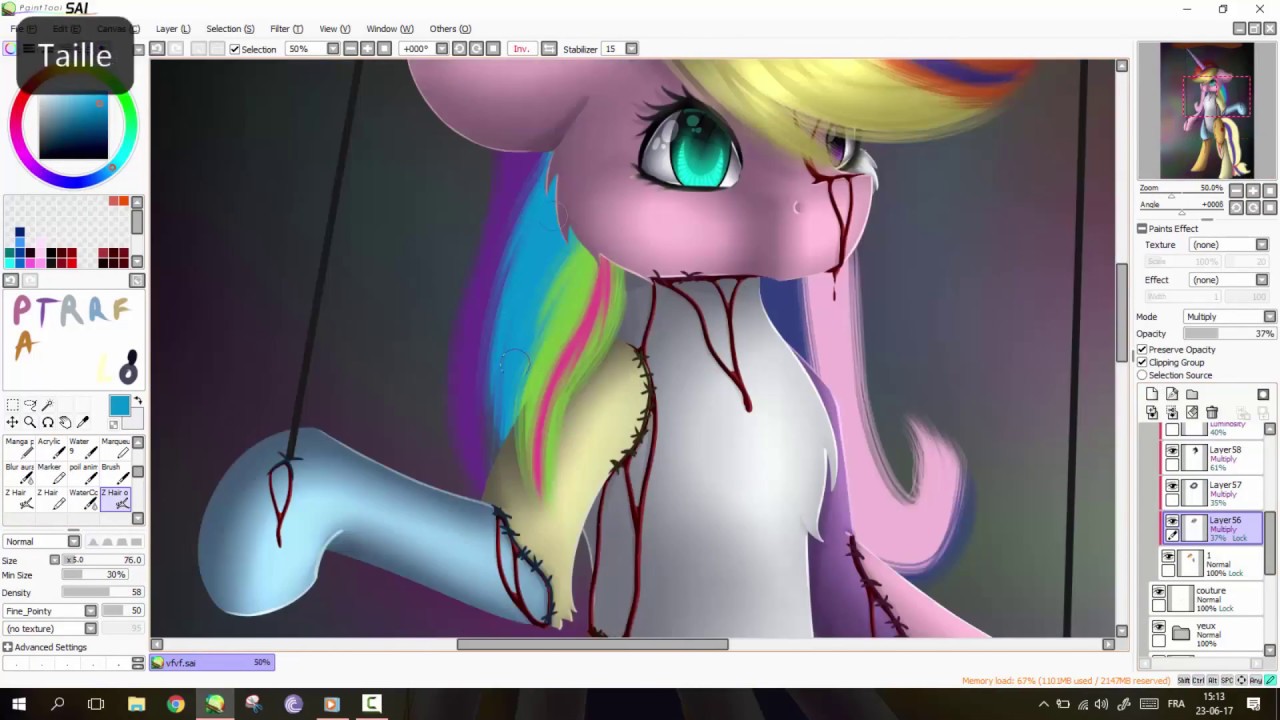 Mane6 Puppet - MLP Speedpaint {Gore content}