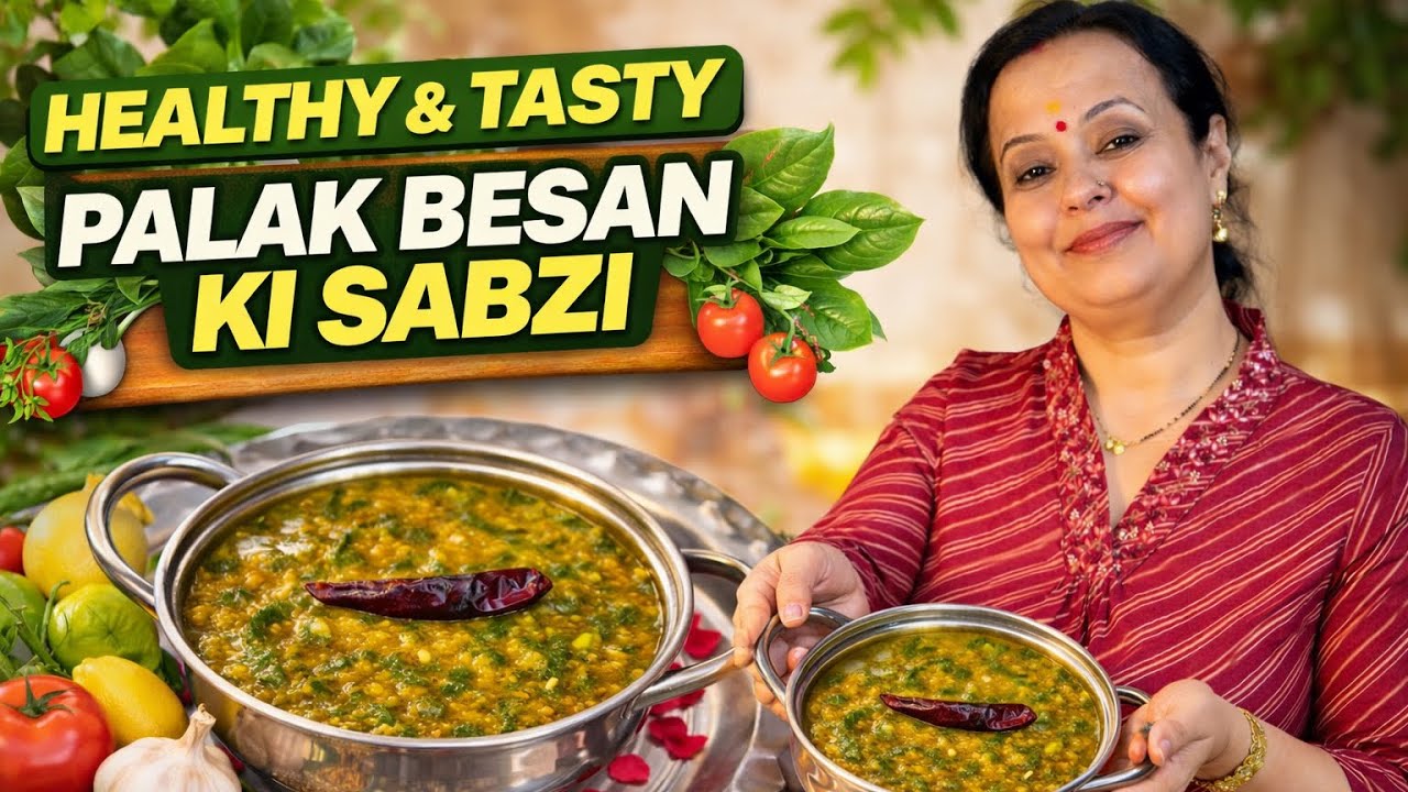 Palak Besan Ki Sabzi | Simple, Healthy & Sugar Free Recipe