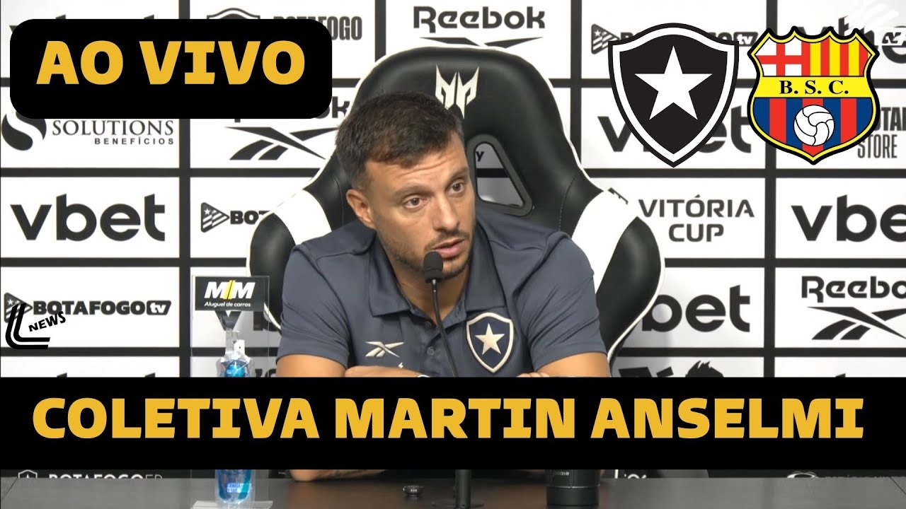 COLETIVA MARTIN ANSELMI AO VIVO - BOTAFOGO X BARCELONA - COLETIVA DO BOTAFOGO AO VIVO - LIBERTADORES