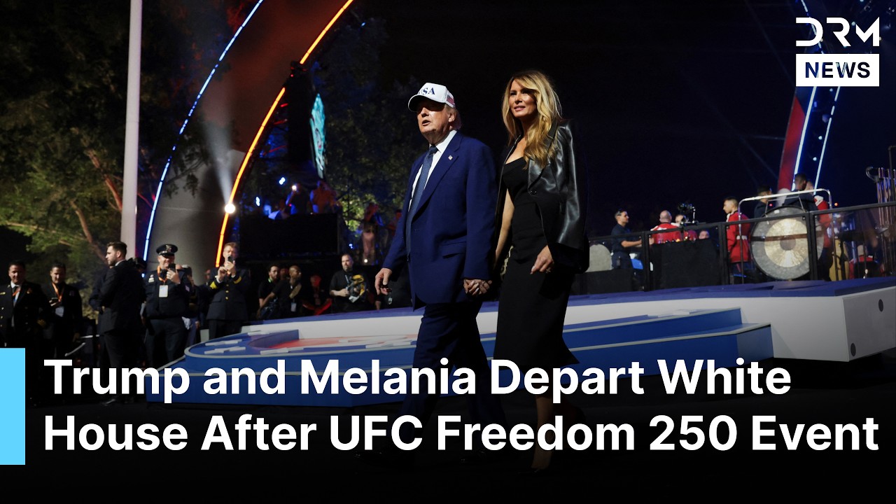 FULL DEPARTURE: Trump and First Lady Depart White House After Historic UFC Freedom 250 Event | AC1B