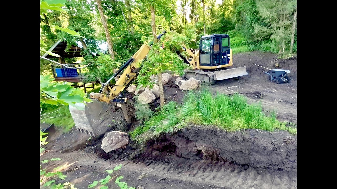 PLACEING HUGE BOULDERS, FLOWERS and SHRUBS | UPGRADE TO OUR CAMPSITE \\ MOUNTAIN MAPLE RANCH