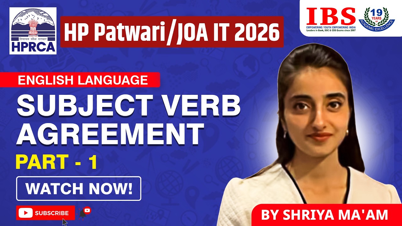 HP PATWARI / JOA IT -2026 II SUBJECT VERB AGREEMENT PART 1  II WATCH NOW