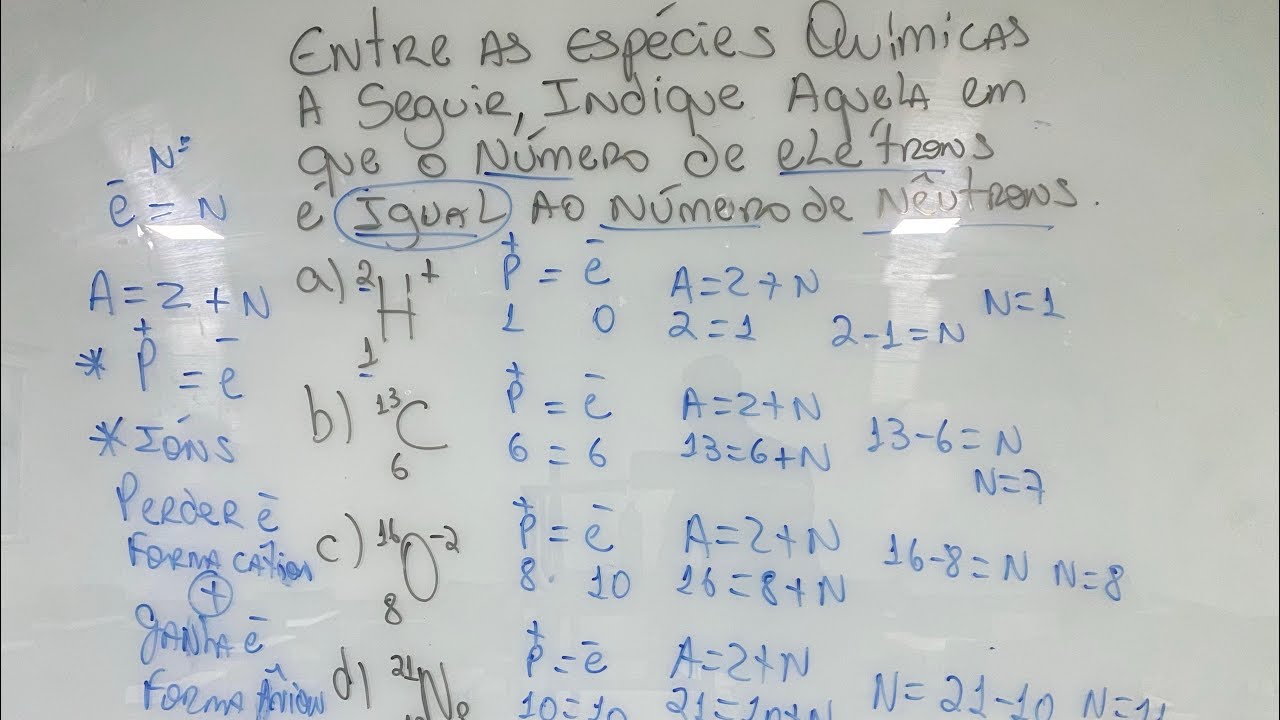 Resolução questão isótopos, isóbaros, isotonos e íons 