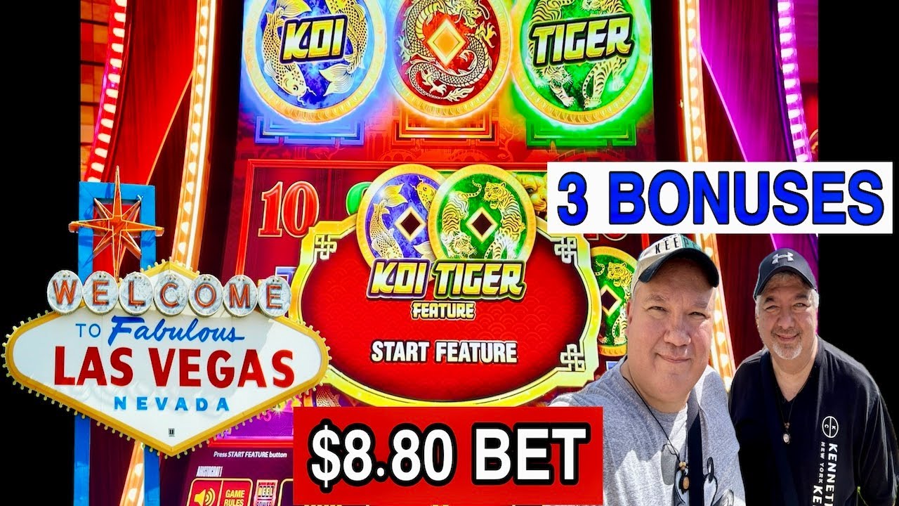 COIN TRIO SLOT! YES! 3 BONUSES $8.80 BET! BELLAGIO CASINO LAS VEGAS!